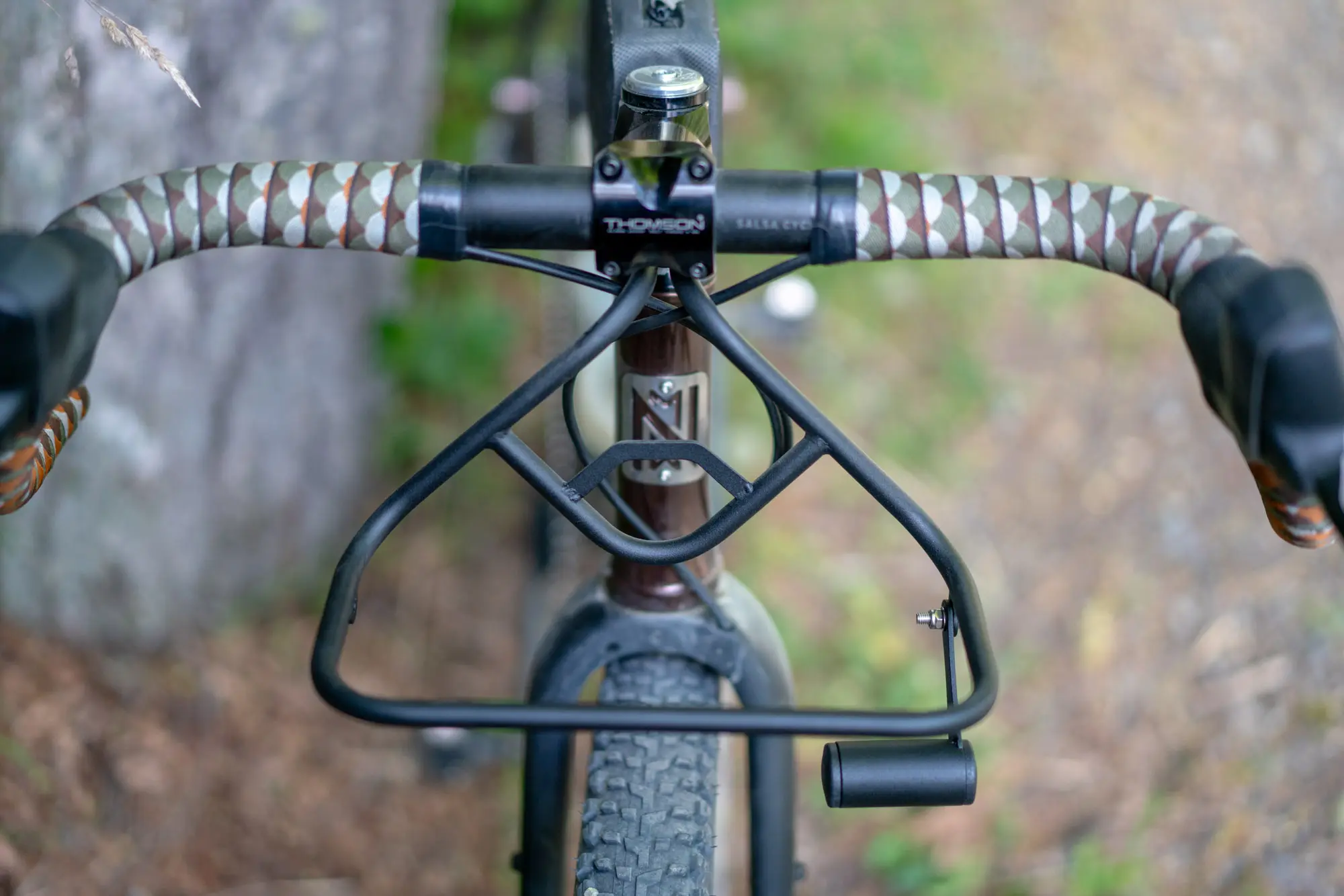 A 7Roads nest rack on a gravel bike.