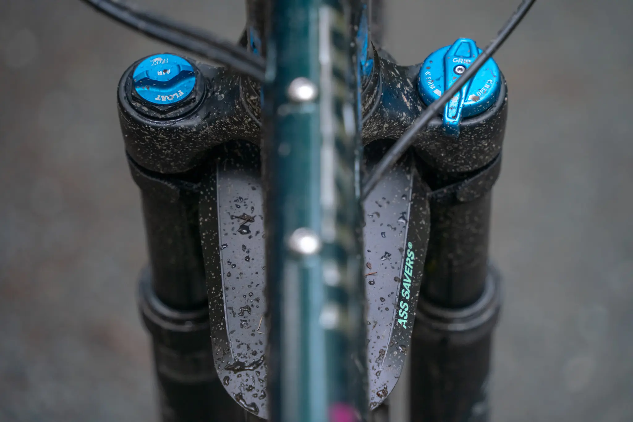 The view of the mudder from above the bike.