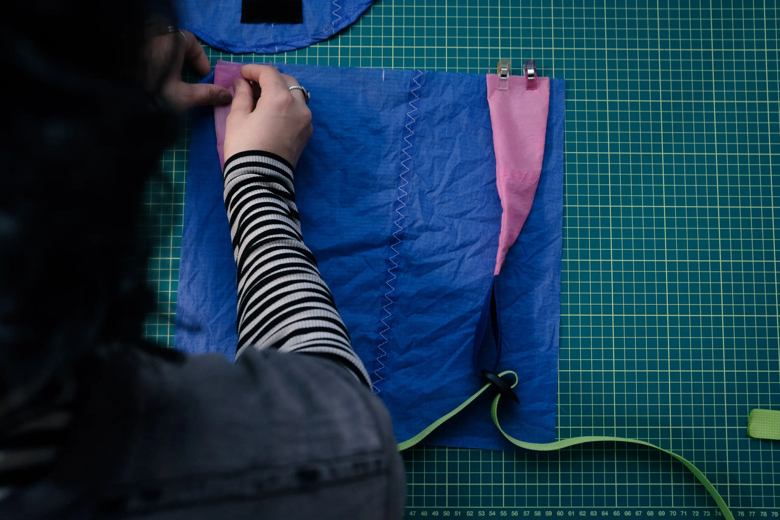 Sew on the straps.