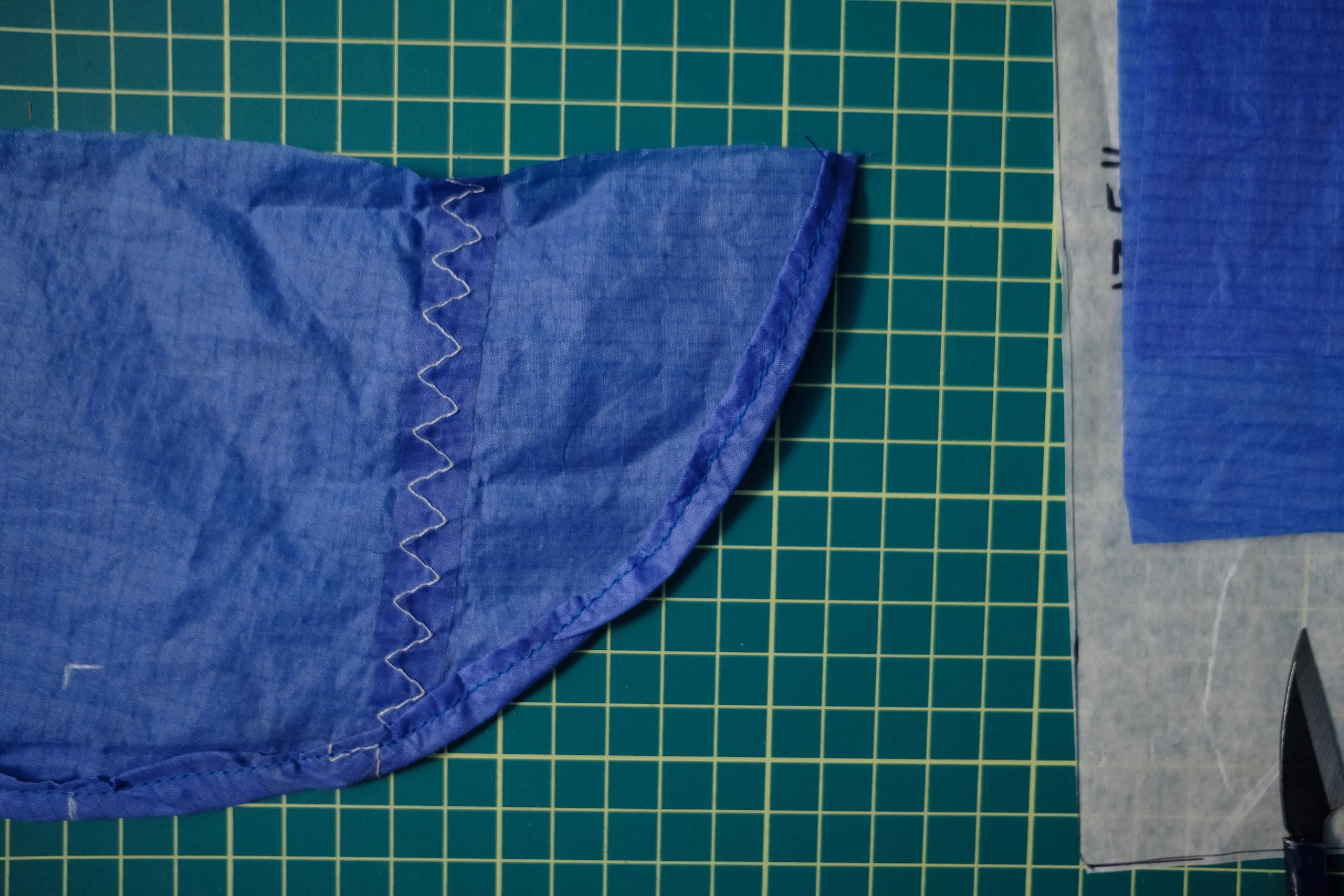 Front flap in progress.